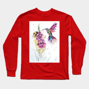 Hummingbird and Foxglove Long Sleeve T-Shirt